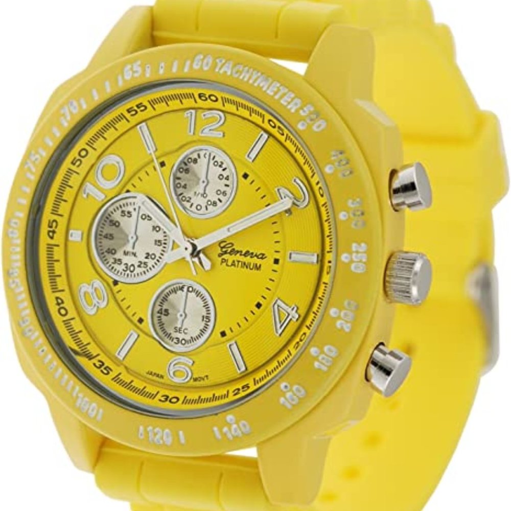 Geneva Women's Platinum Silicone Watch
